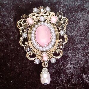 Delightful Pink & White Brooch